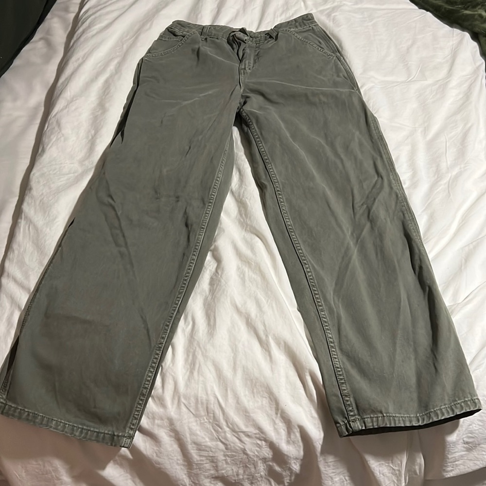 ASOS DESIGN petite slouchy chino pants in khaki